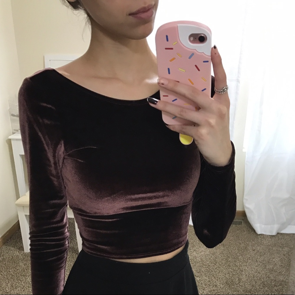 Abercrombie velvet crop top