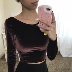Abercrombie velvet crop top