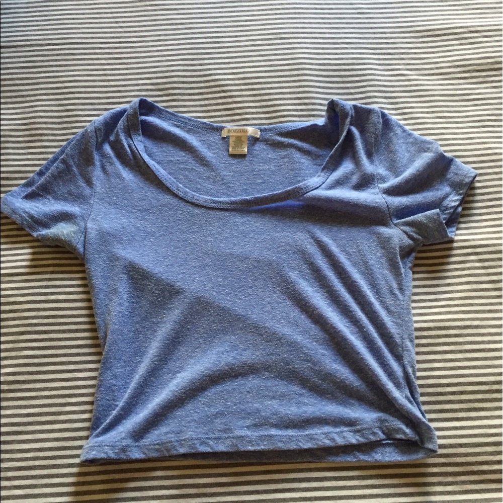 Blue Tee Crop Top