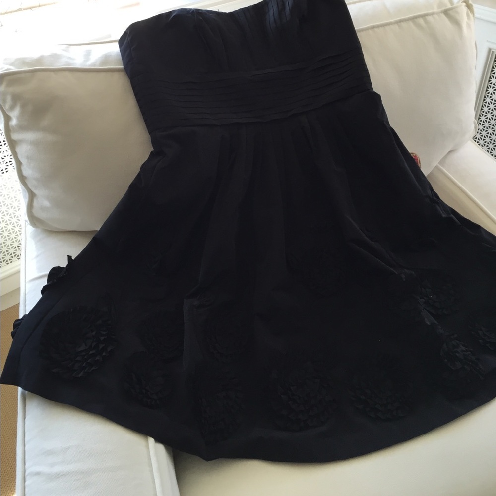Black short silk taffeta dress