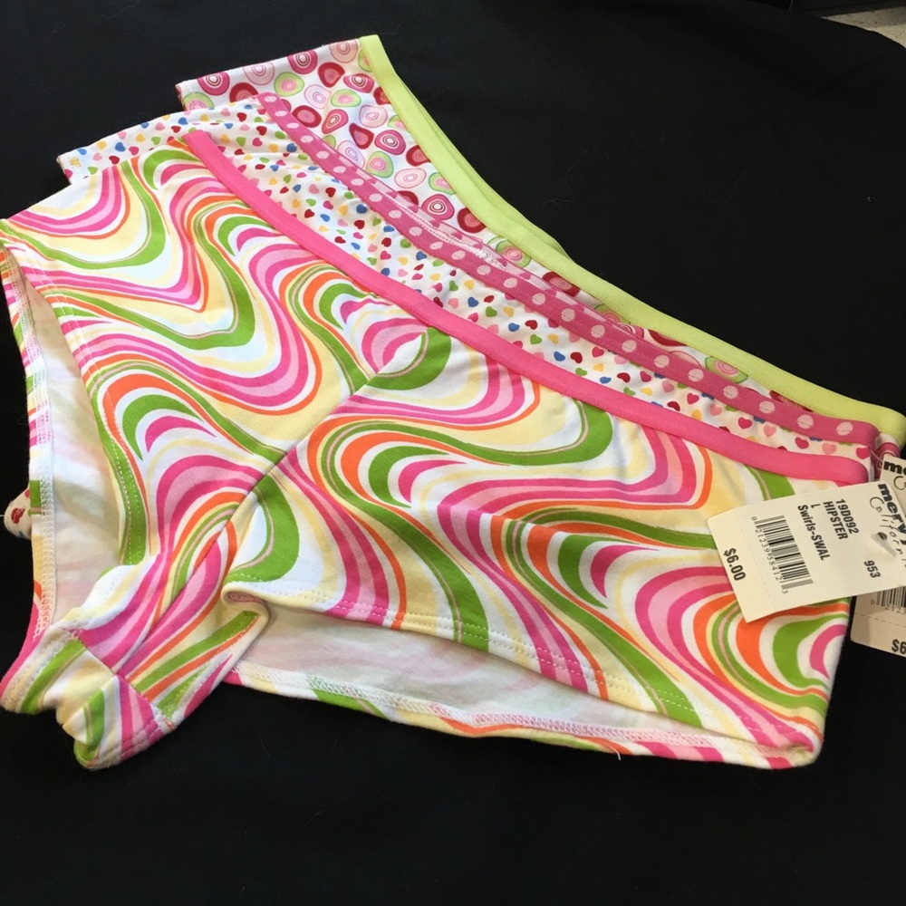 Three pairs of hipster panties