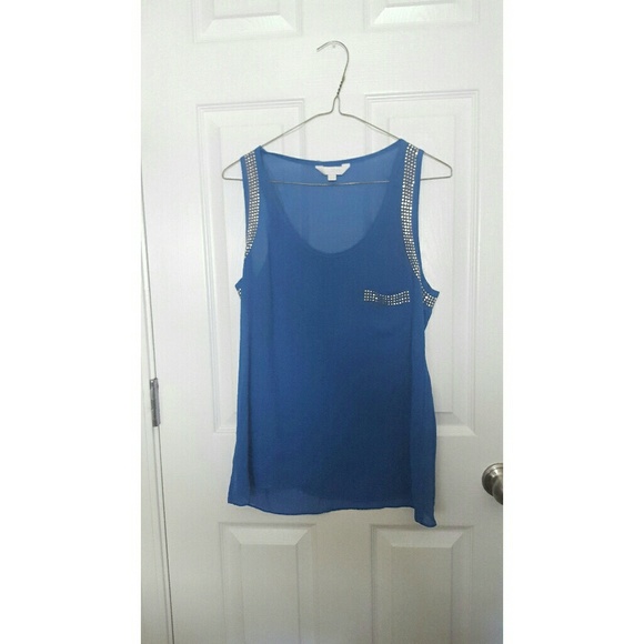NWT: Blue Studded Tank - Picture 1 of 2