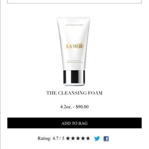 La mer cleansing foam 4.2oz