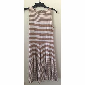 Striped tans and white dress