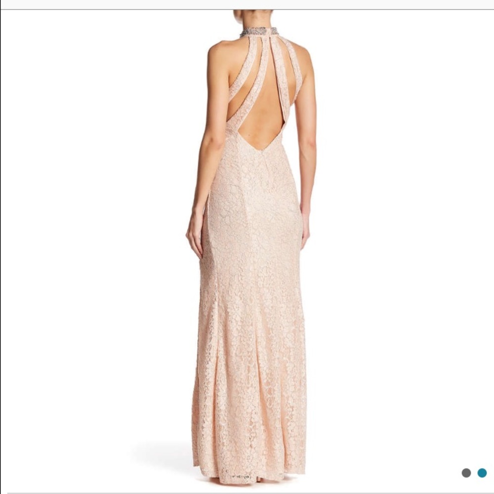 Back Cutout Lace Gown