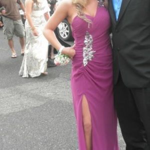 Purple One Shoulder Dress with Sequin Accents