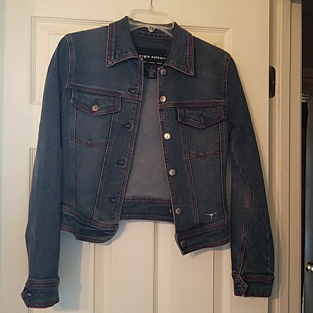 Sergio Valente cropped Jean Jacket: fitted,stretch