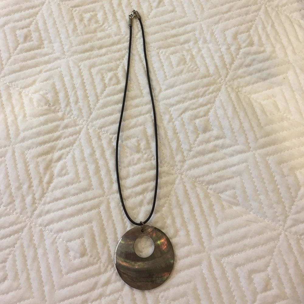 Leather and shell necklace