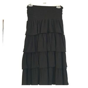 J. Crew Black Ruffle Strapless Dress J. Crew Black Ruffle Strapless Dress