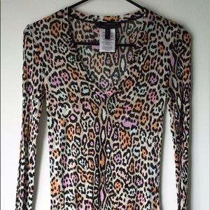 BCBGMAXAZRIA multi color tissue paper tee