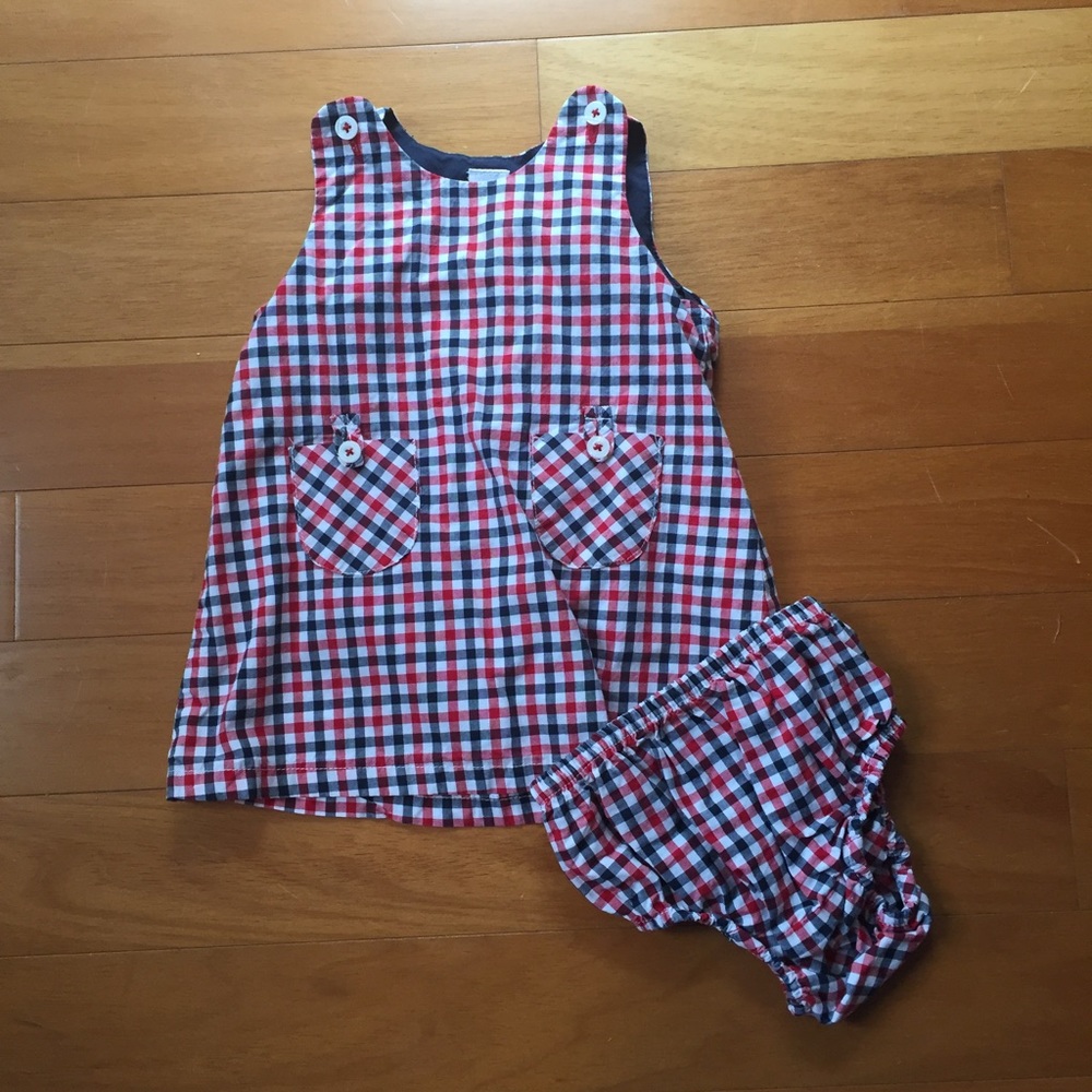 Gap Navy, White & Red Dress. SZ 3-6 months.