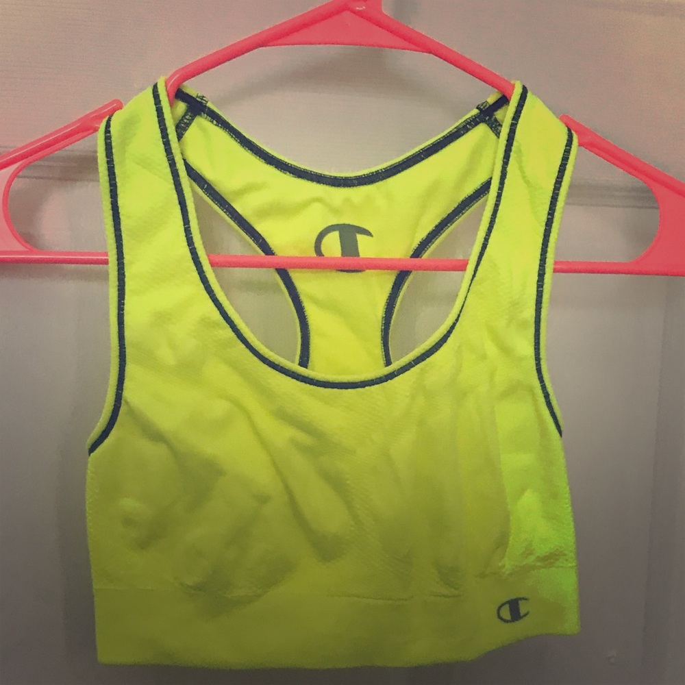 Worn once! Champion Medium Bright Yellow Sport Bra