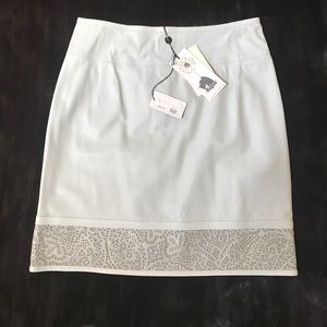 Taupe Leather Skirt by Rufus Made in Italy