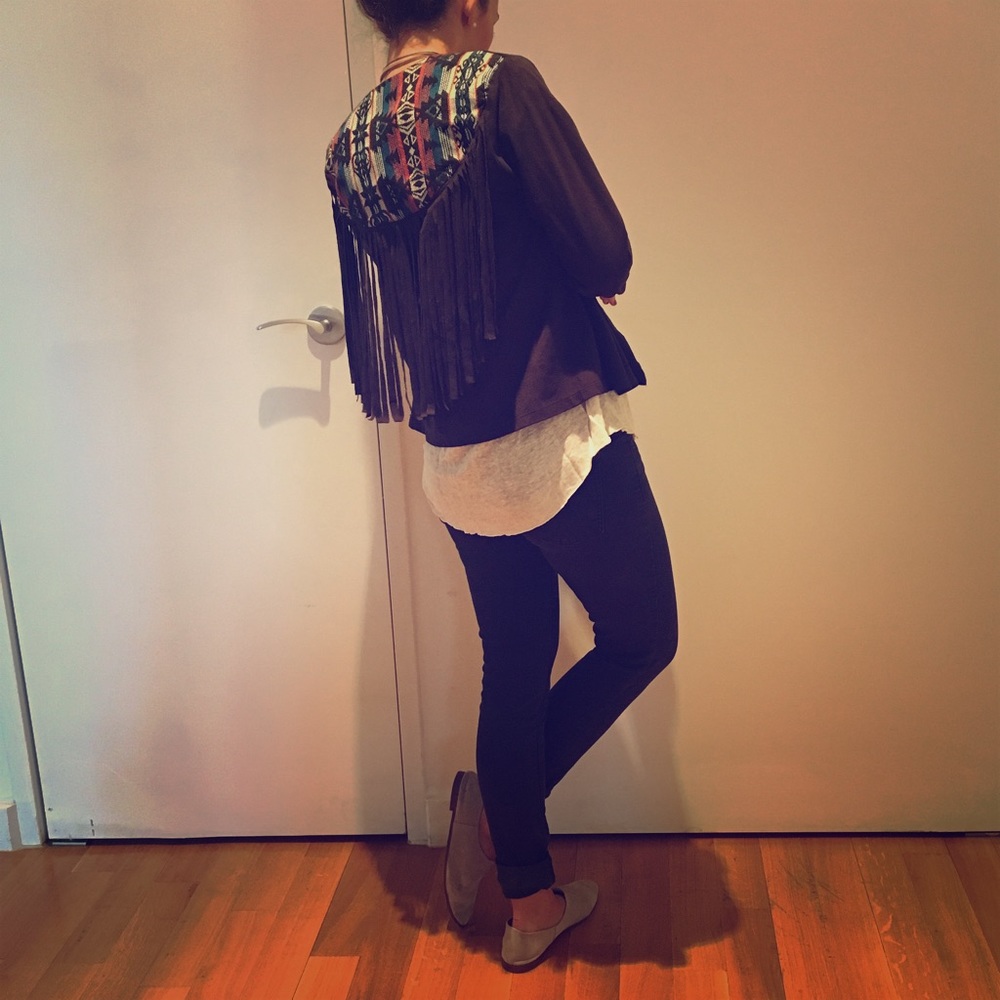 Suede fringe vest