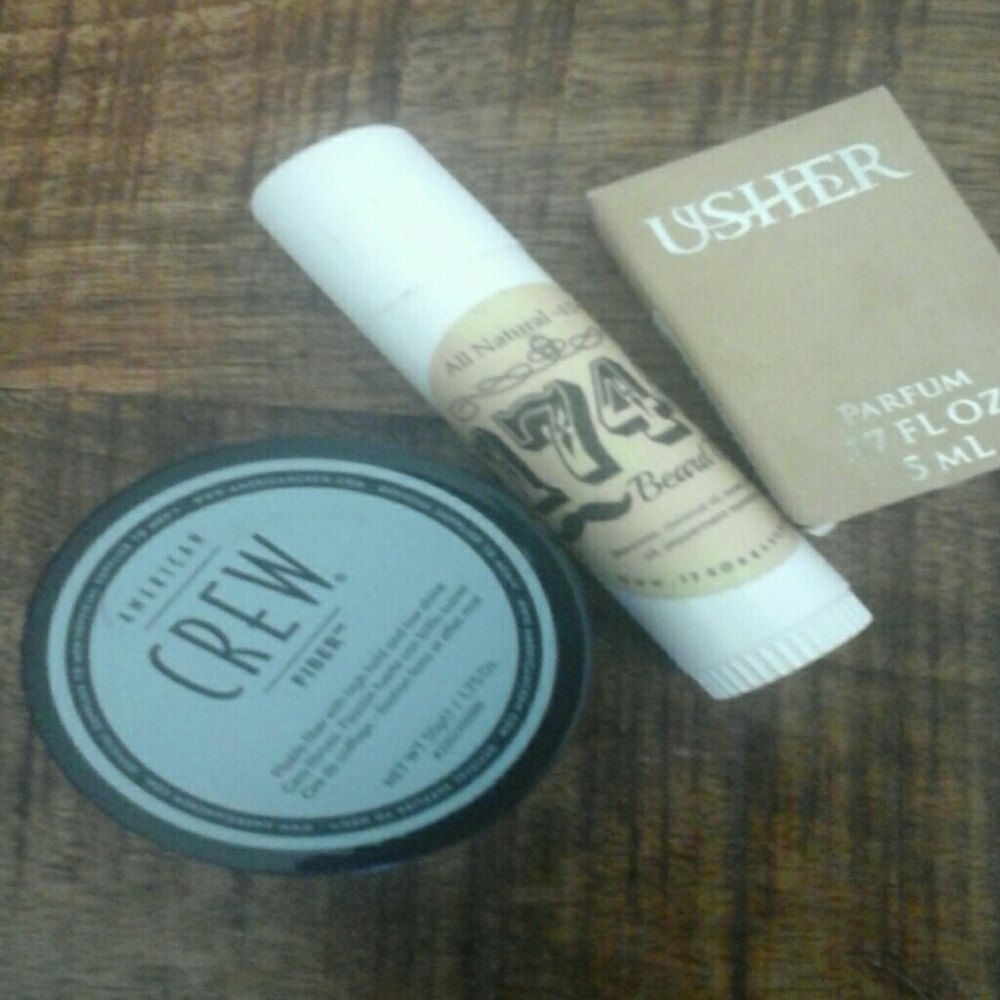 J.Crew Fiber puck,1740 beard BALM & usher mini