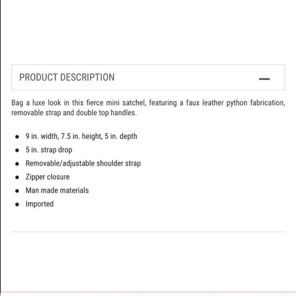 NWT Mini Python Satchel - Picture 4 of 4