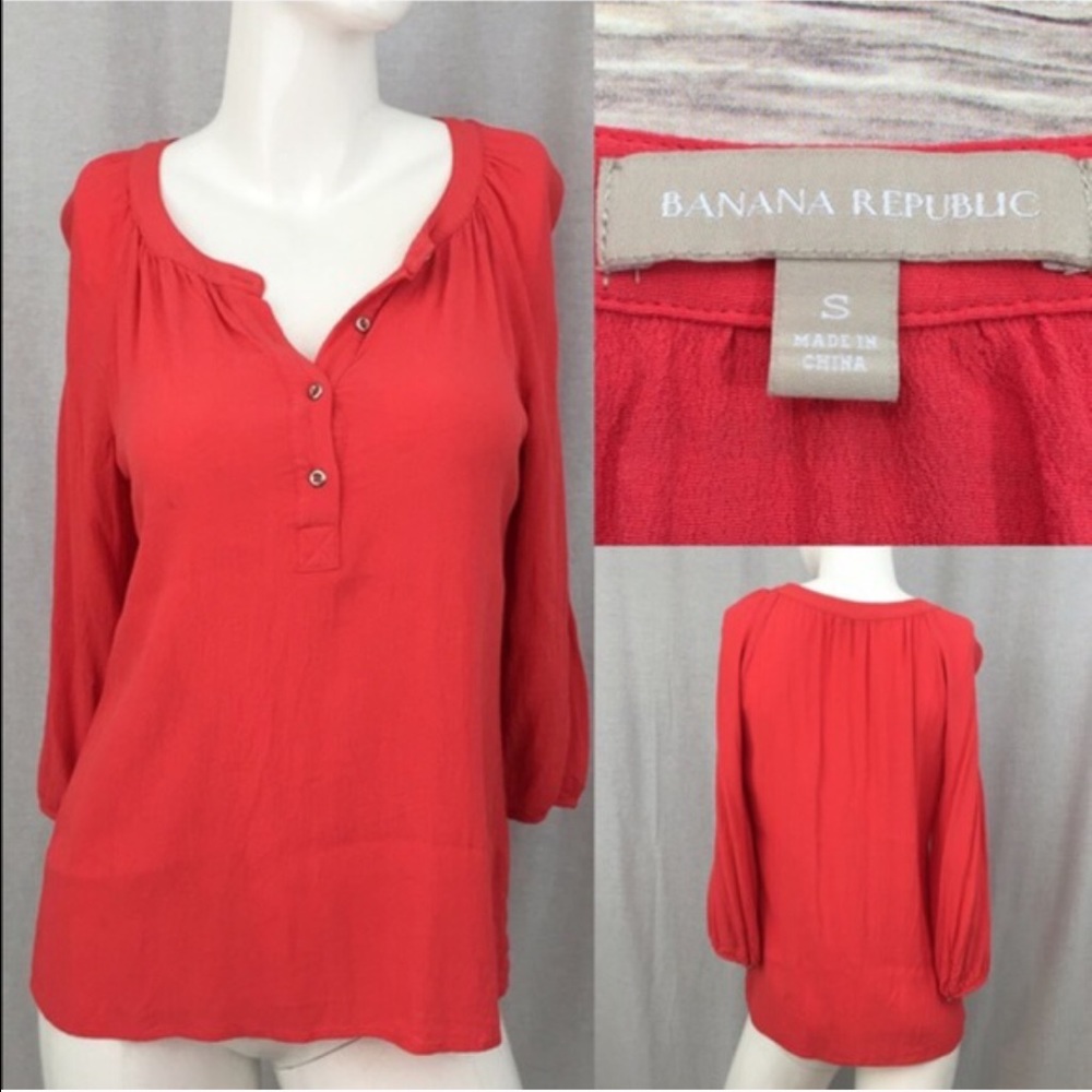 SOLD 💛Sz Small Banana Republic 3/4 Half Button - Picture 4 of 4