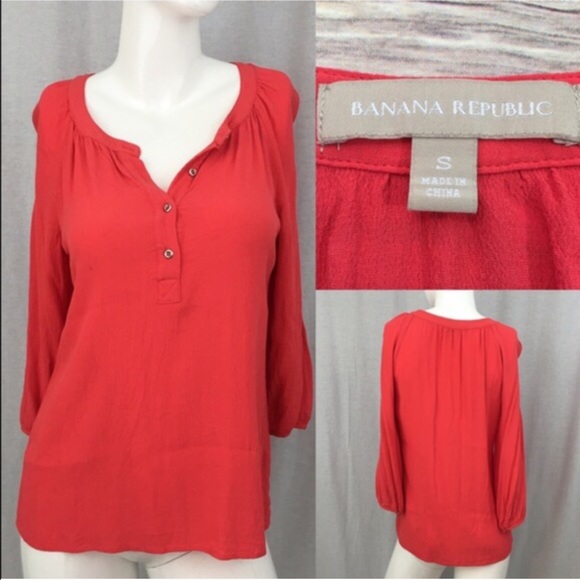 SOLD 💛Sz Small Banana Republic 3/4 Half Button - Picture 4 of 4