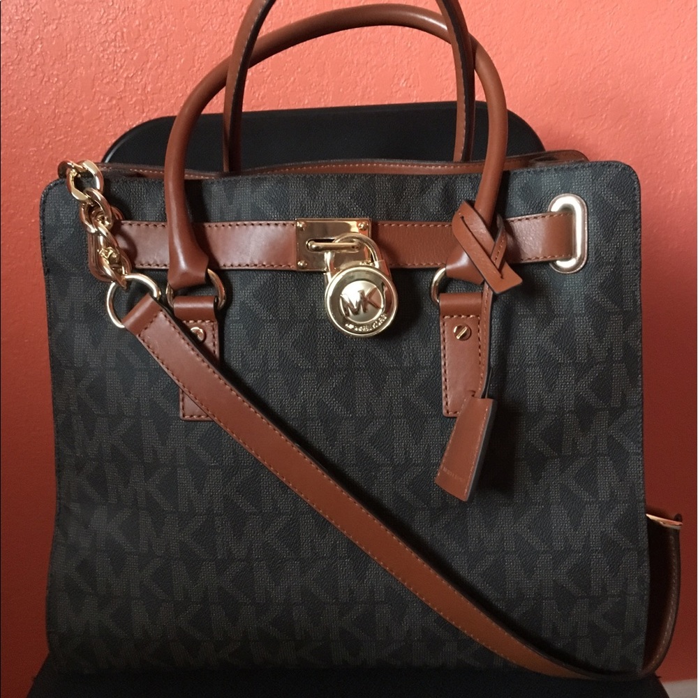 Michael Kors Hamilton Logo Tote Brown