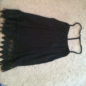 Black Low Back Tank Top