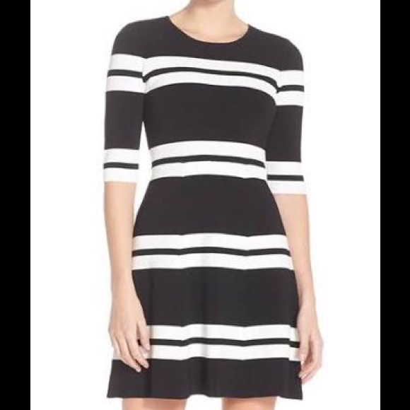 ⚜ELIZA J STRIPE SWEATER FIT AND FLARE DRESS👗 - Picture 3 of 4