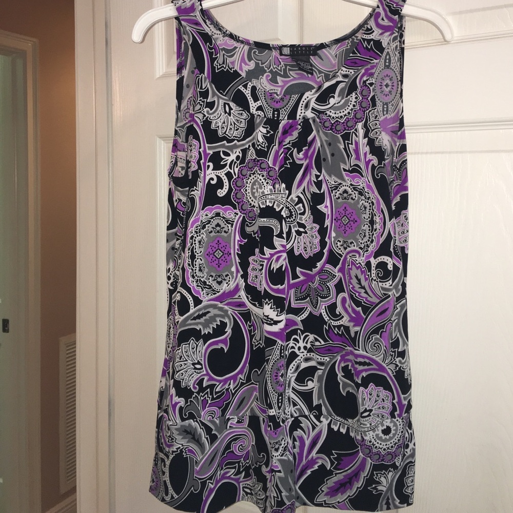 Black purple and white blouse