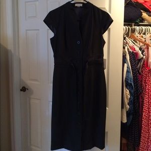 Dark blue chambray wiggle dress