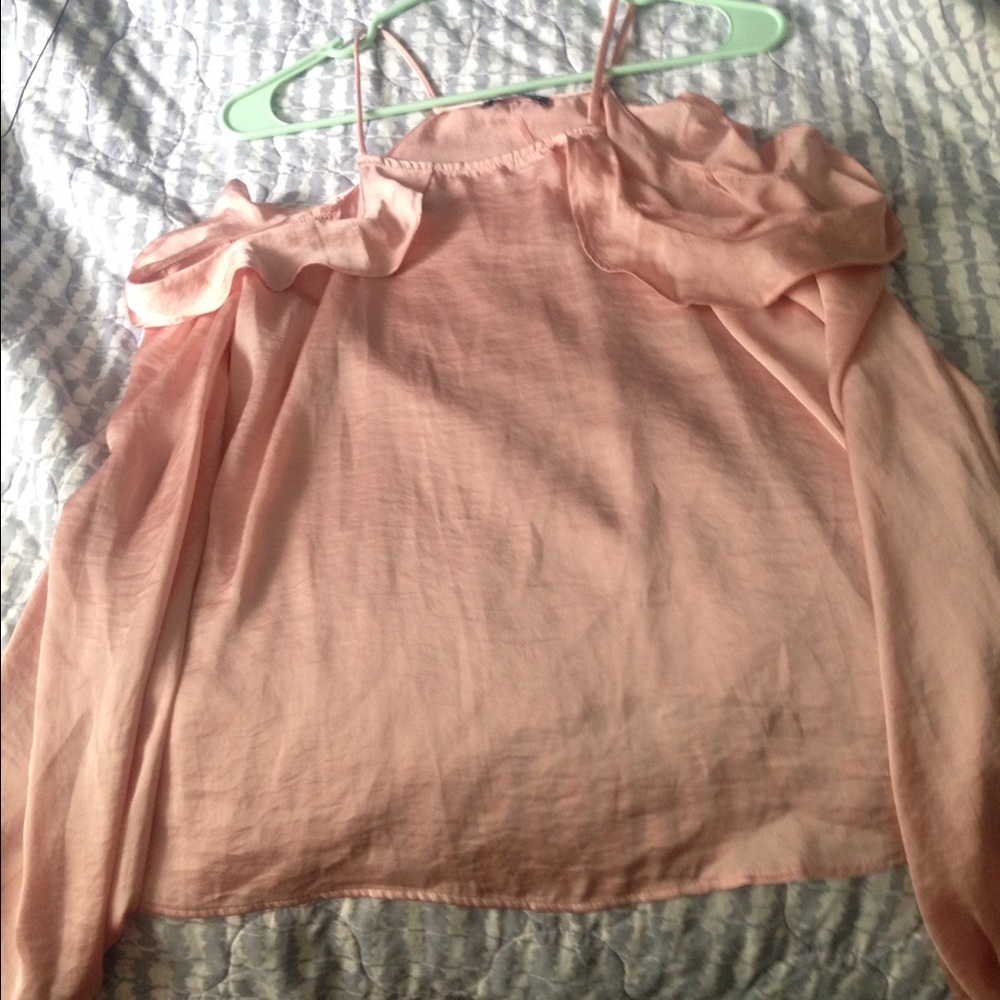 fashion nova blush open shoulder blouse