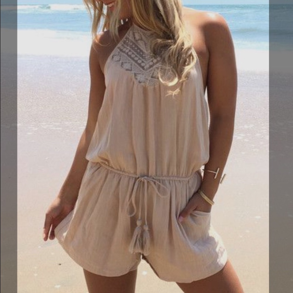 Tan light weight Romper
