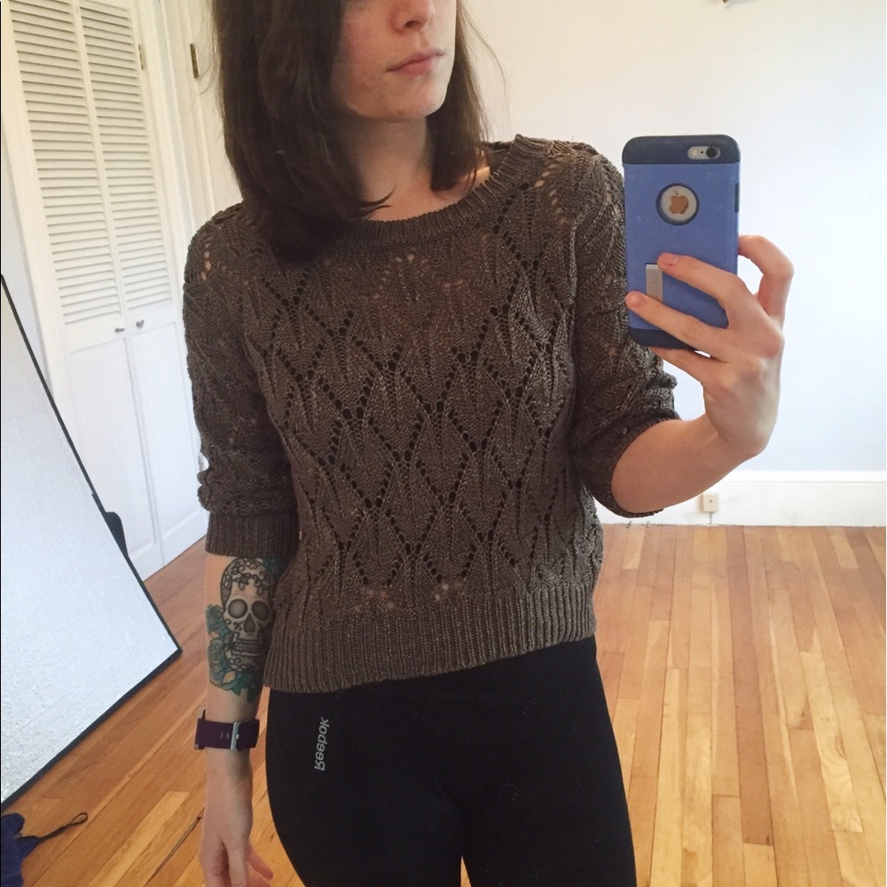 Soft Silver Crochet Sweater 💫🐚