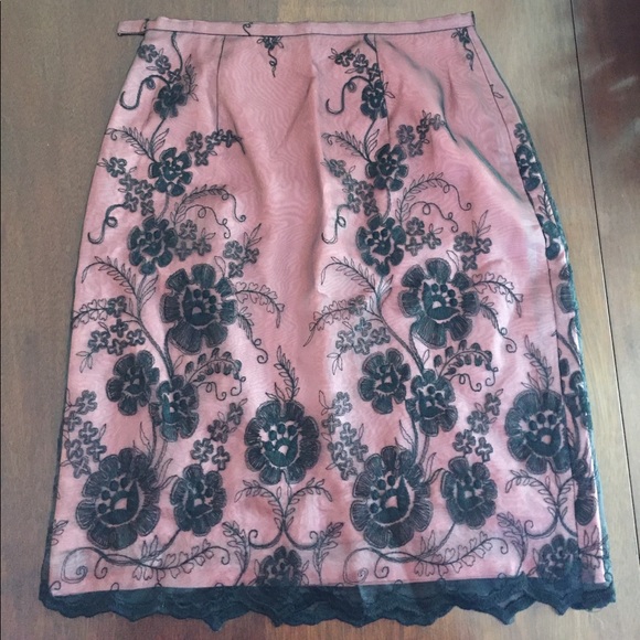 Geometrie Lace Skirt Lined in Pink - Picture 2 of 6