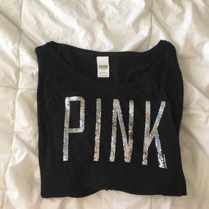 VS Pink Long Sleeve Logo Top