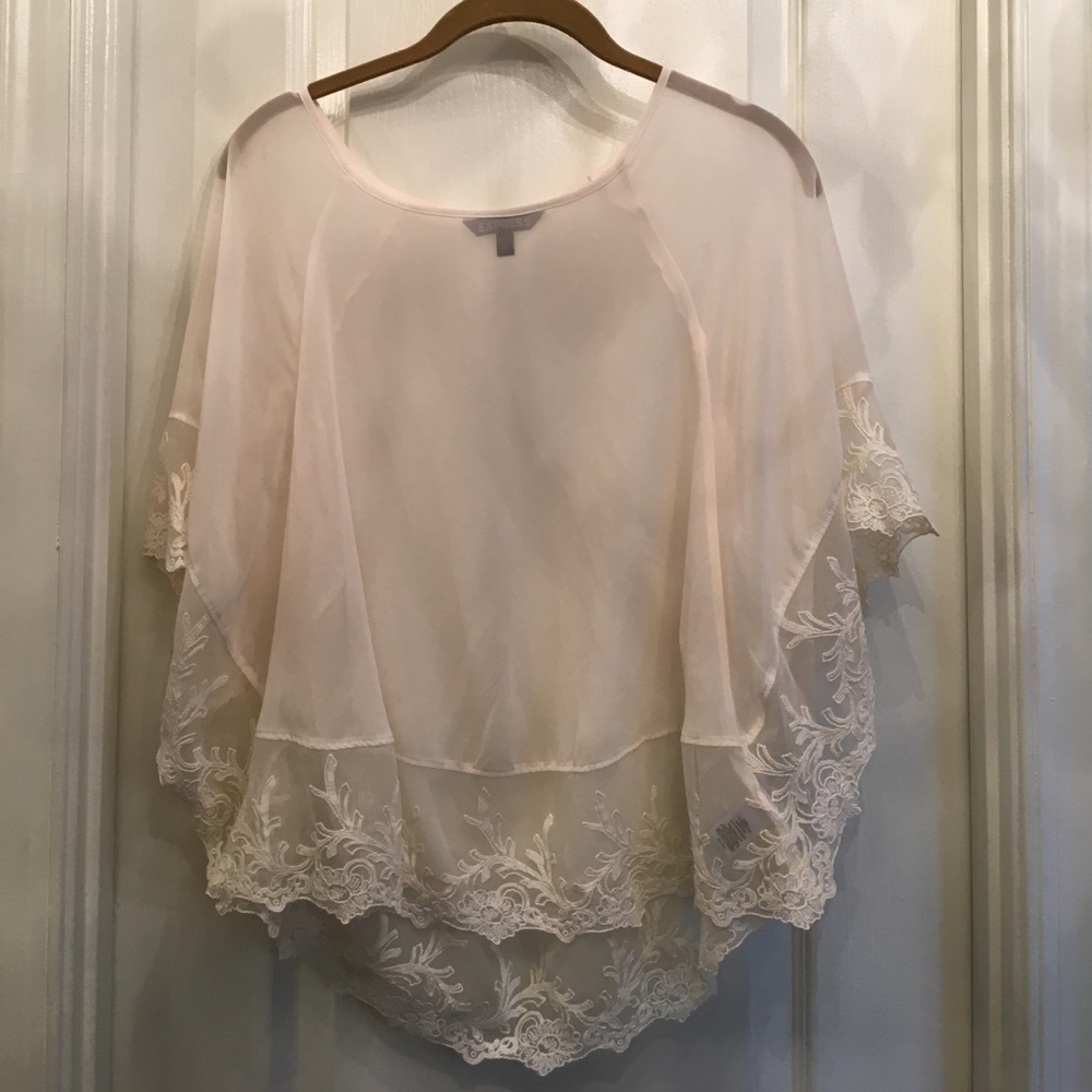 Express ivory sheer winged top - size XS