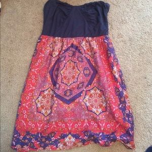 Strapless Paisley Dress