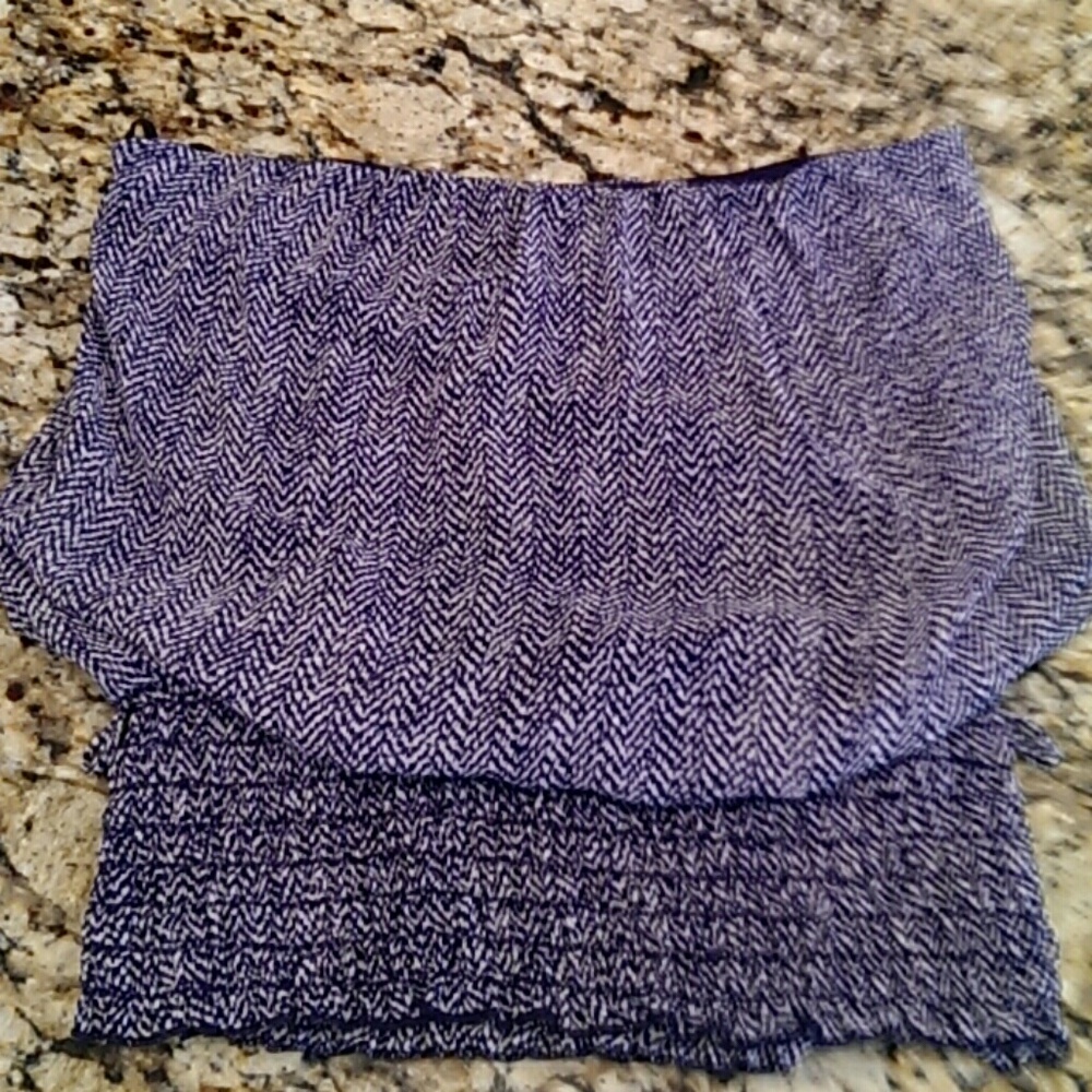 Strapless navy blue tube top medium