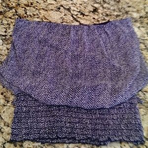 Strapless navy blue tube top medium