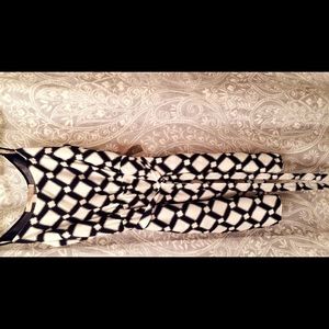 Navy and white dress