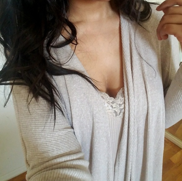 💕20%OFF💕OPEN DRAPE TAUPE TAN CARDIGAN - Picture 5 of 5