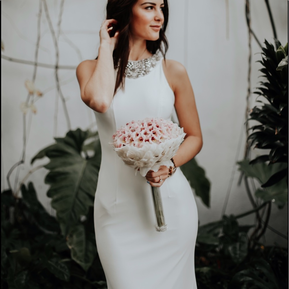 Lulus white beaded dress