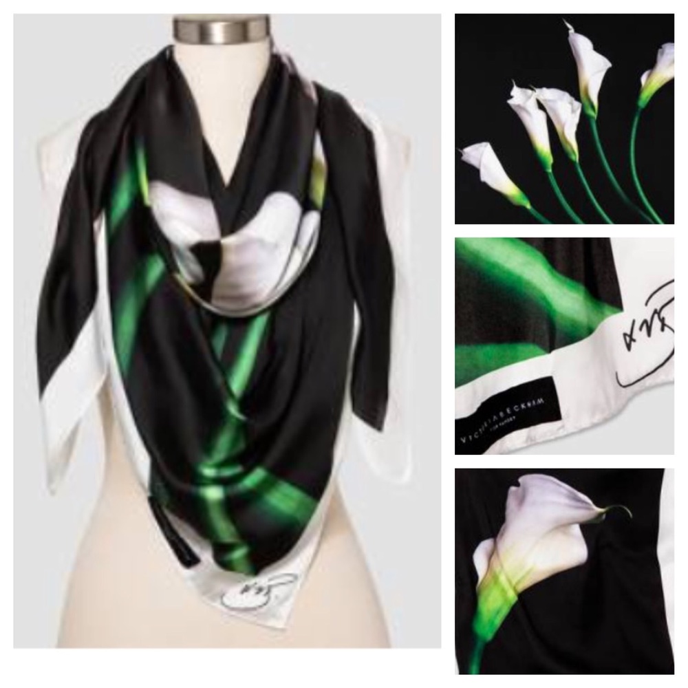 Victoria Beckham Calmly Lilly Black Scarf