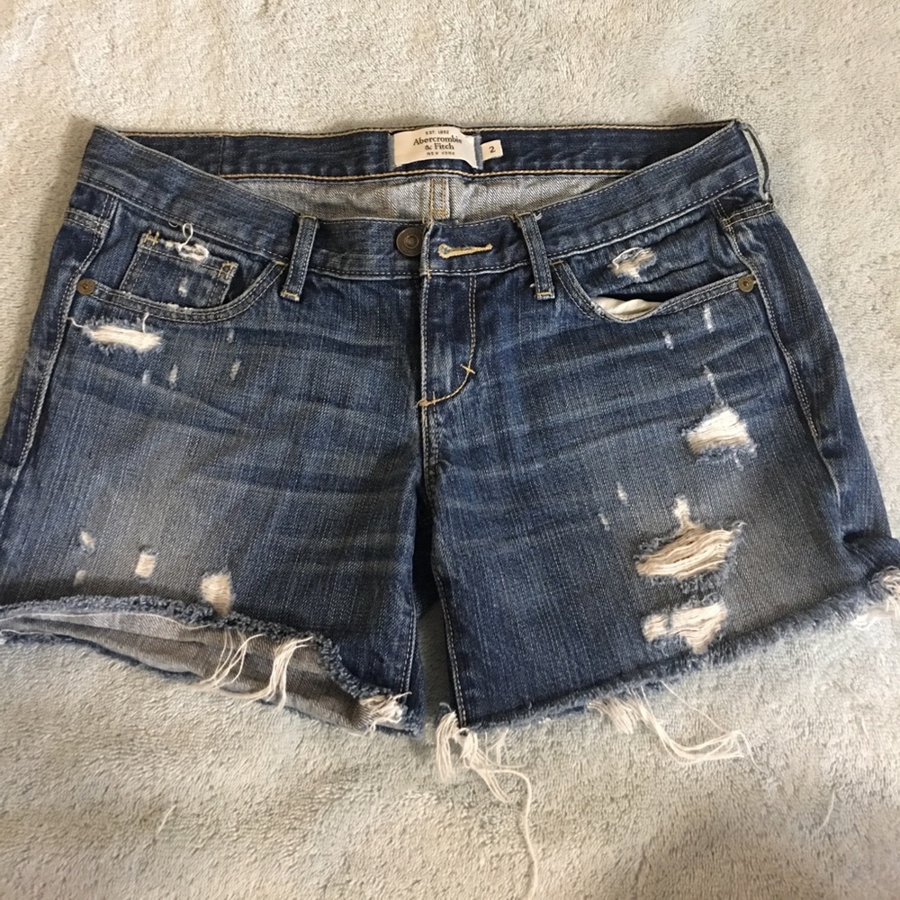 Abercrombie midi jean shorts