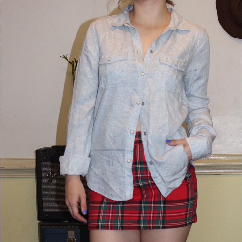 American Eagle Vintage Boyfriend Chambray Shirt