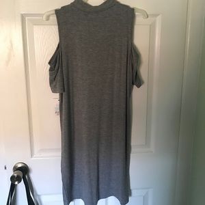 Grey cold shoulder dress