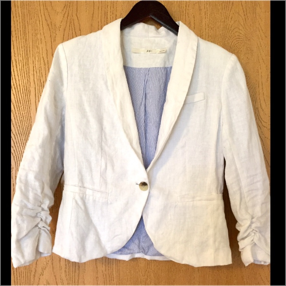 White Linen Blazer - Gibson