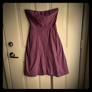 Plaid strapless dress