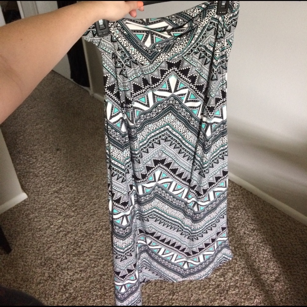 aztec print maxi skirt