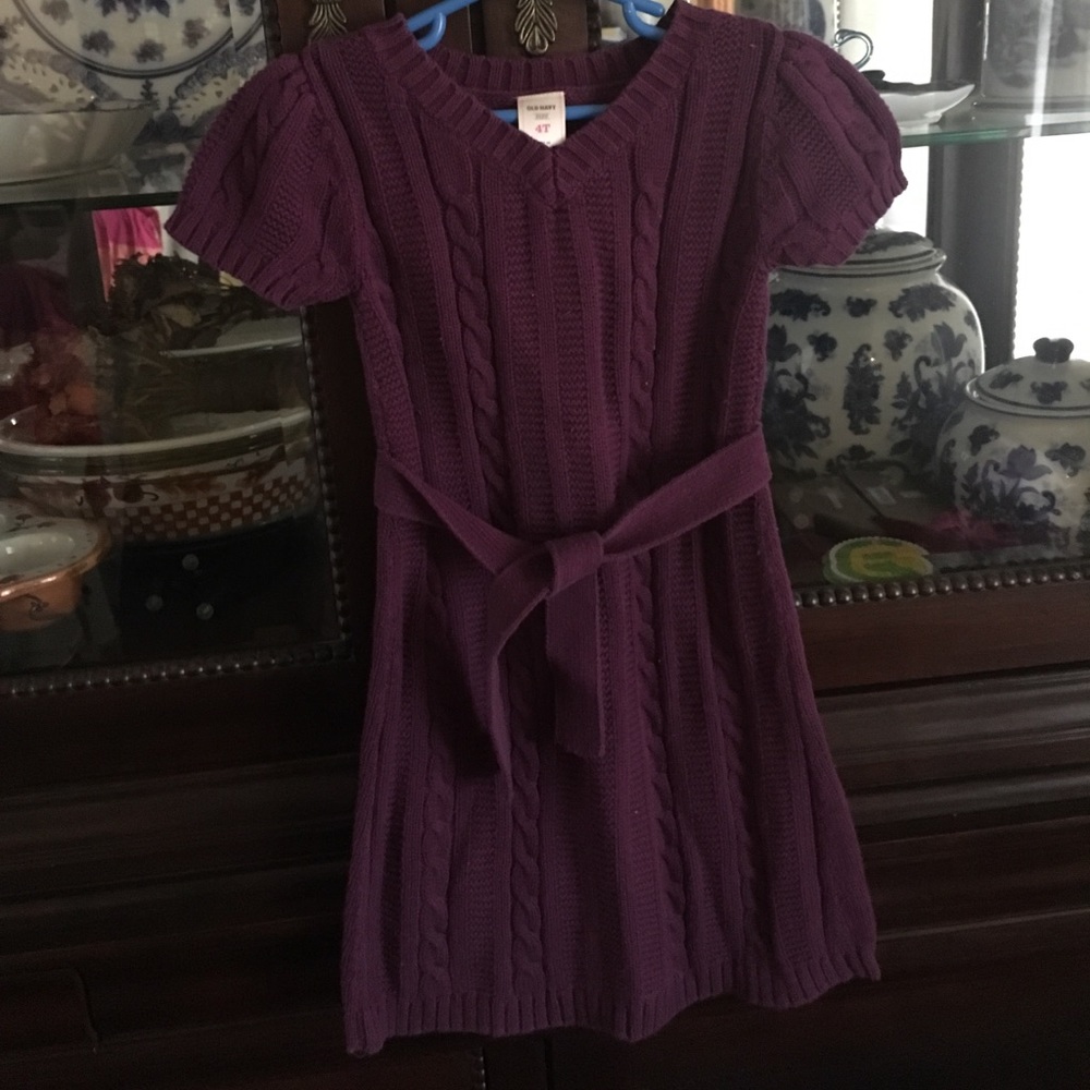 Girls old navy sweater dress deep purple