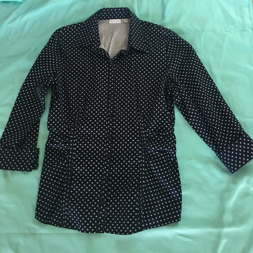 Ladies polka dot button down shirt