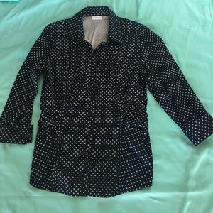 Ladies polka dot button down shirt