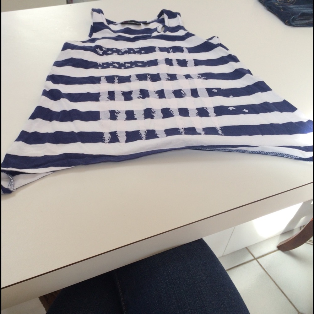 Miss understood blue and white tank top